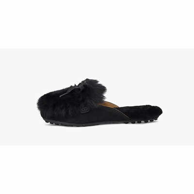 Mocassins UGG Shaine Fluff Mulher Pretas | PT-VRHIK